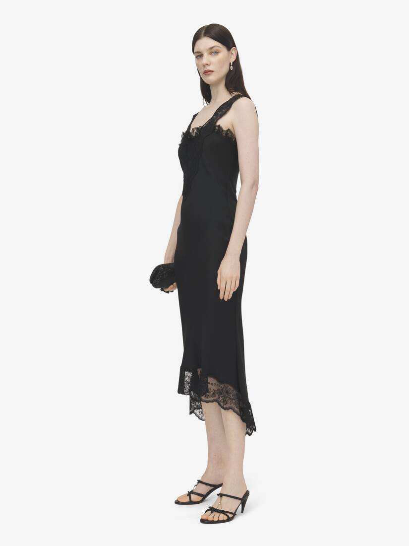 Alexander McQueen 蕾丝饰边中长连衣裙