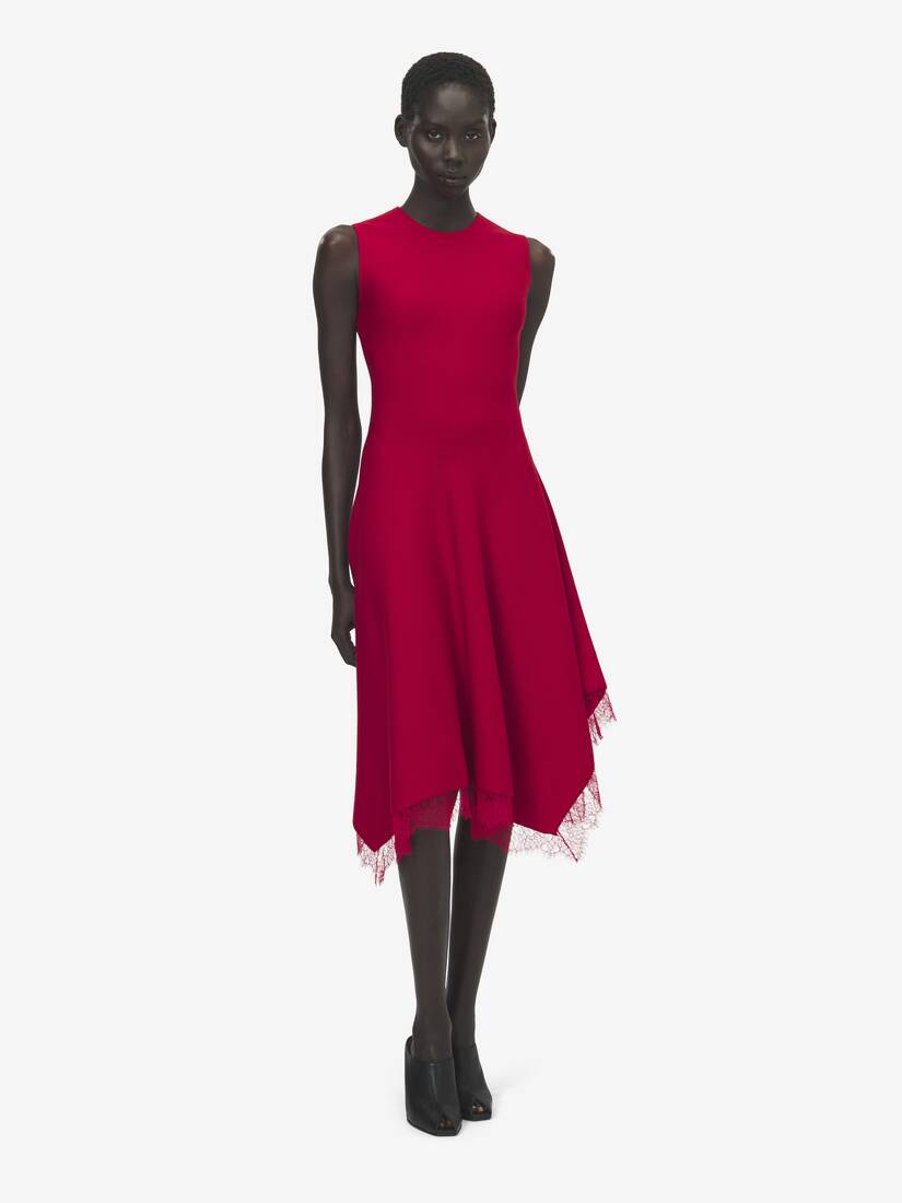Alexander McQueen 蕾丝饰边A字连衣裙