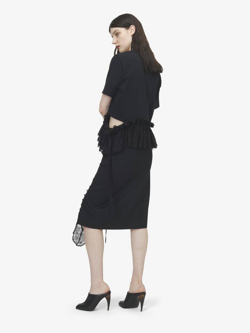 Alexander McQueen 蕾丝腰饰裙摆T恤