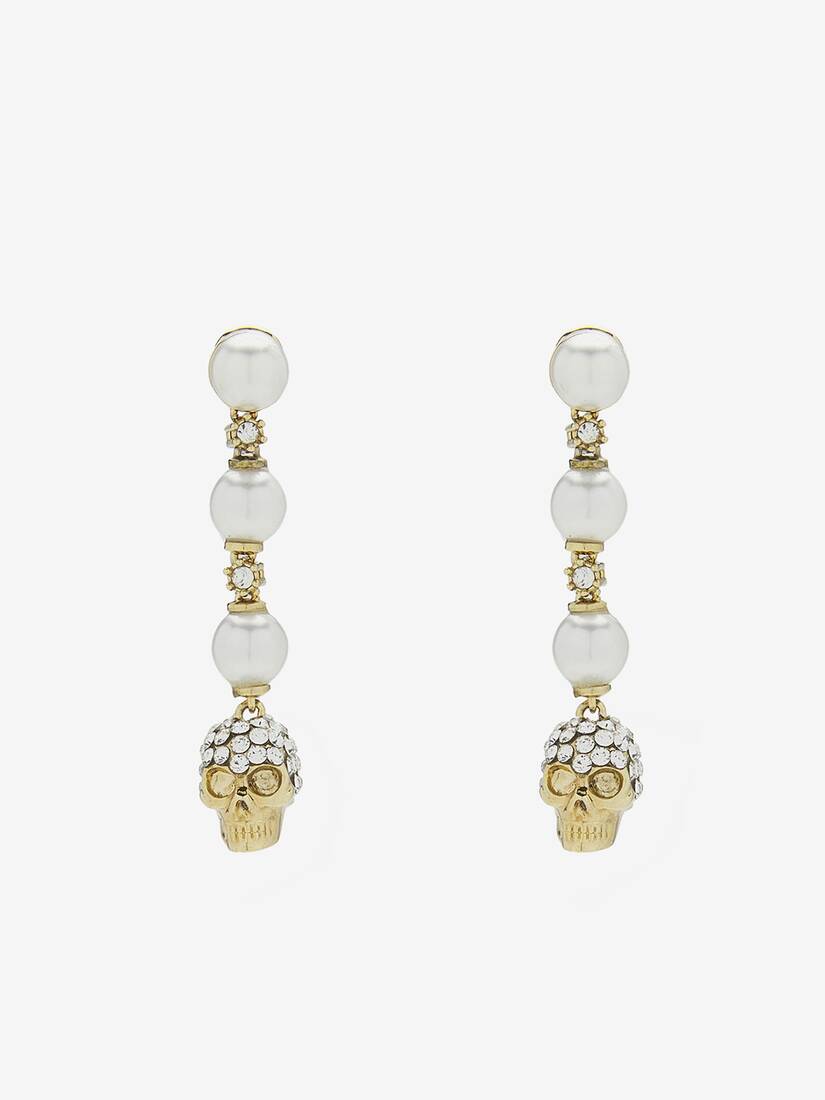 Alexander McQueen Skull仿珍珠耳环