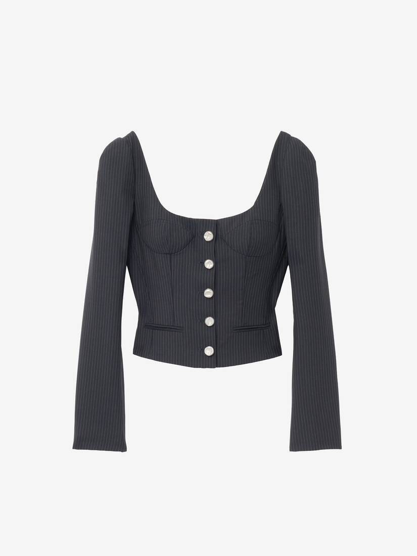 Alexander McQueen 细条纹修身夹克