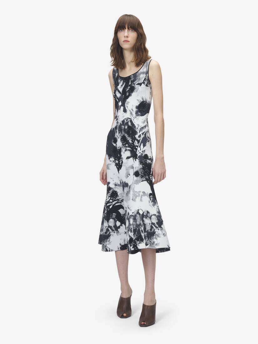 Alexander McQueen 花卉提花中长连衣裙