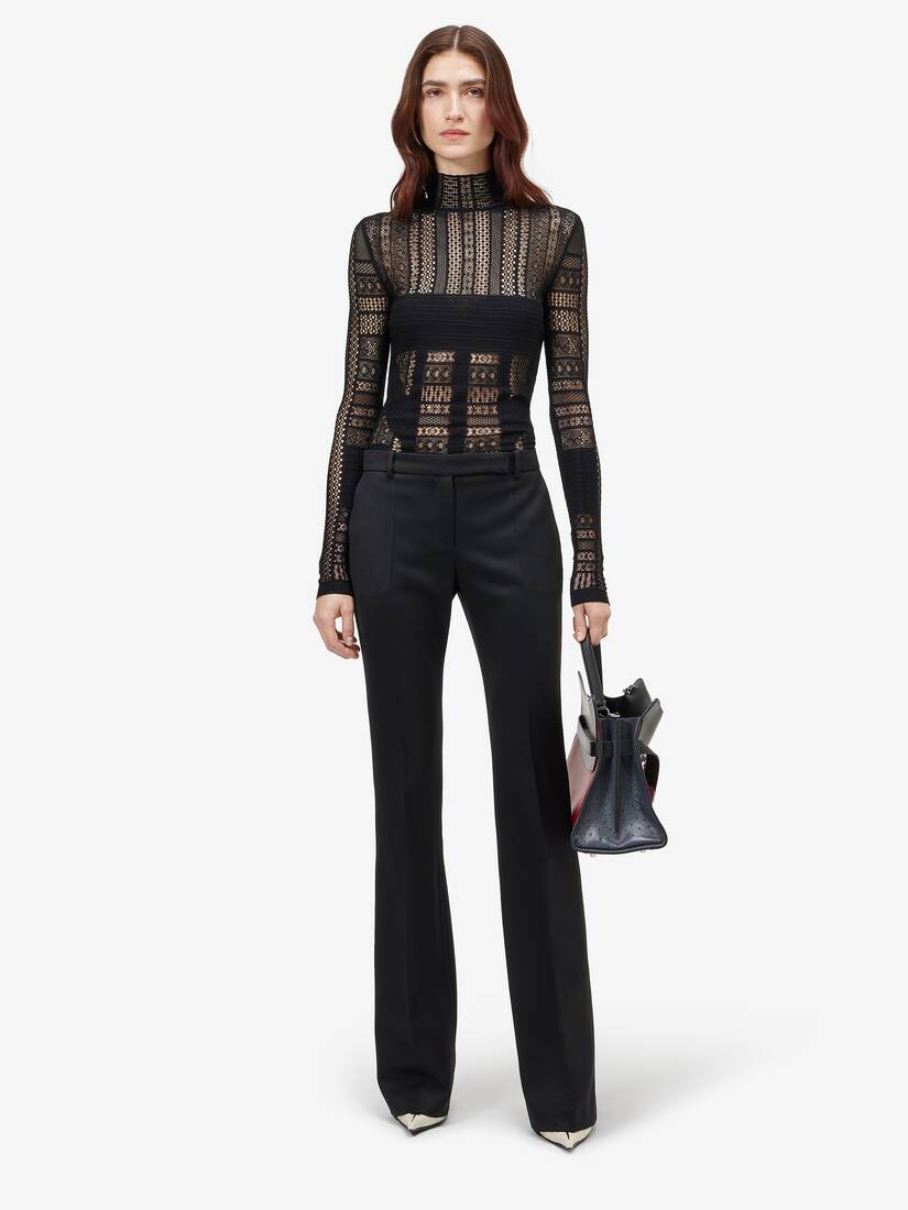 Alexander McQueen 粘胶纤维针织蕾丝上衣