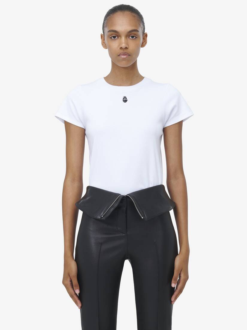 Alexander McQueen Skull刺绣T恤