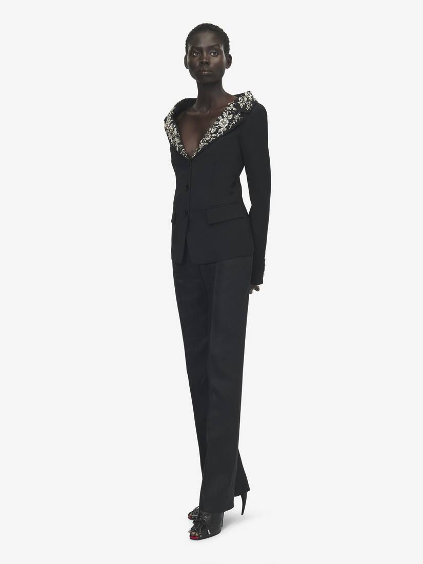 Alexander McQueen 刺绣露肩背带夹克