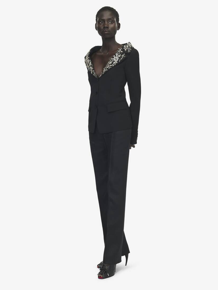 Alexander McQueen 刺绣露肩背带夹克
