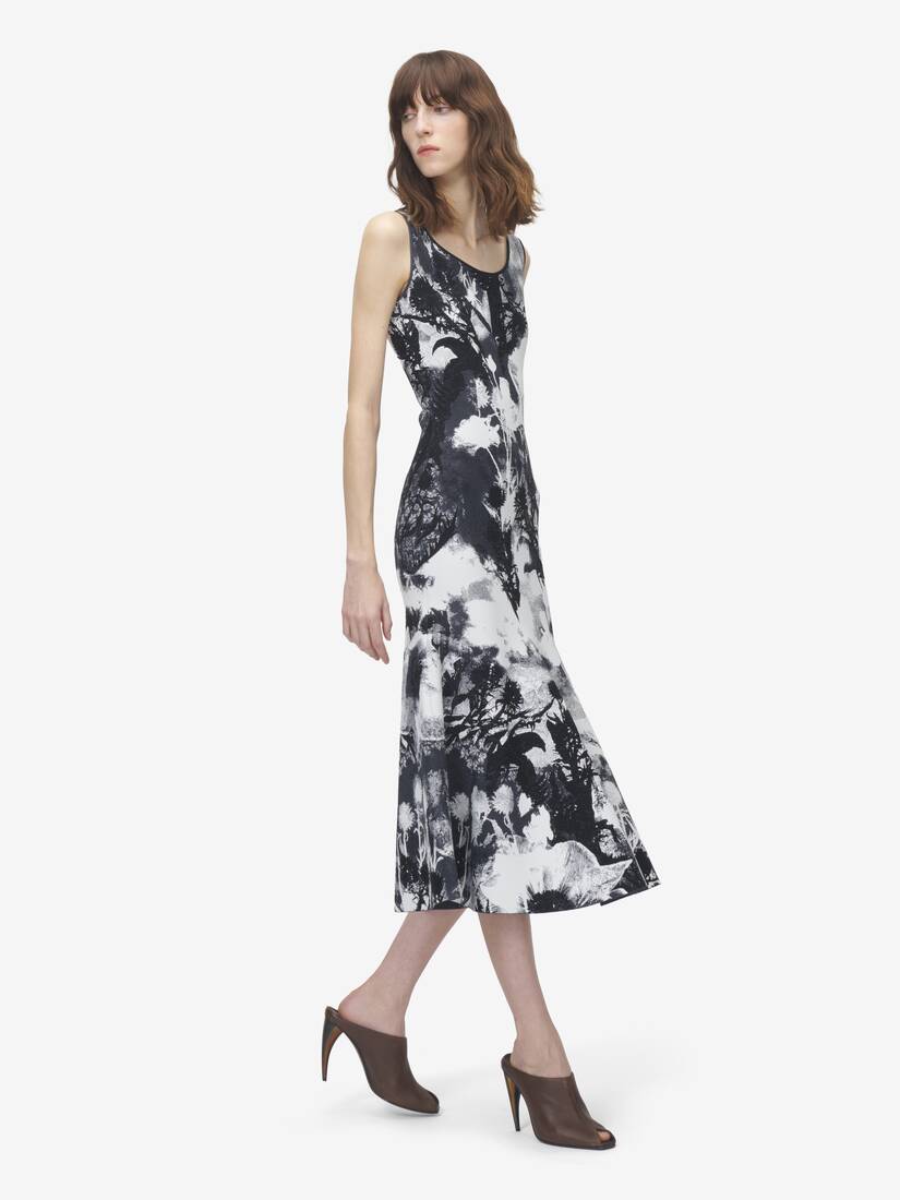 Alexander McQueen 花卉提花中长连衣裙