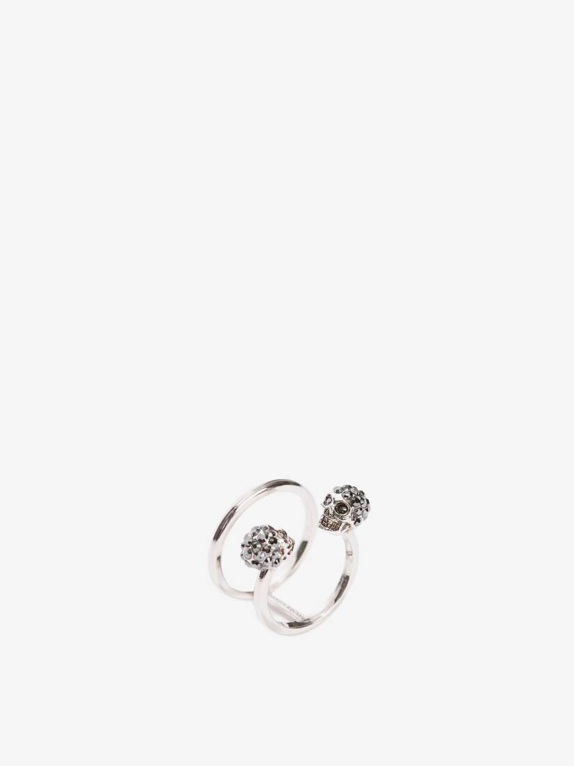 Alexander McQueen 双骷髅双圈戒指