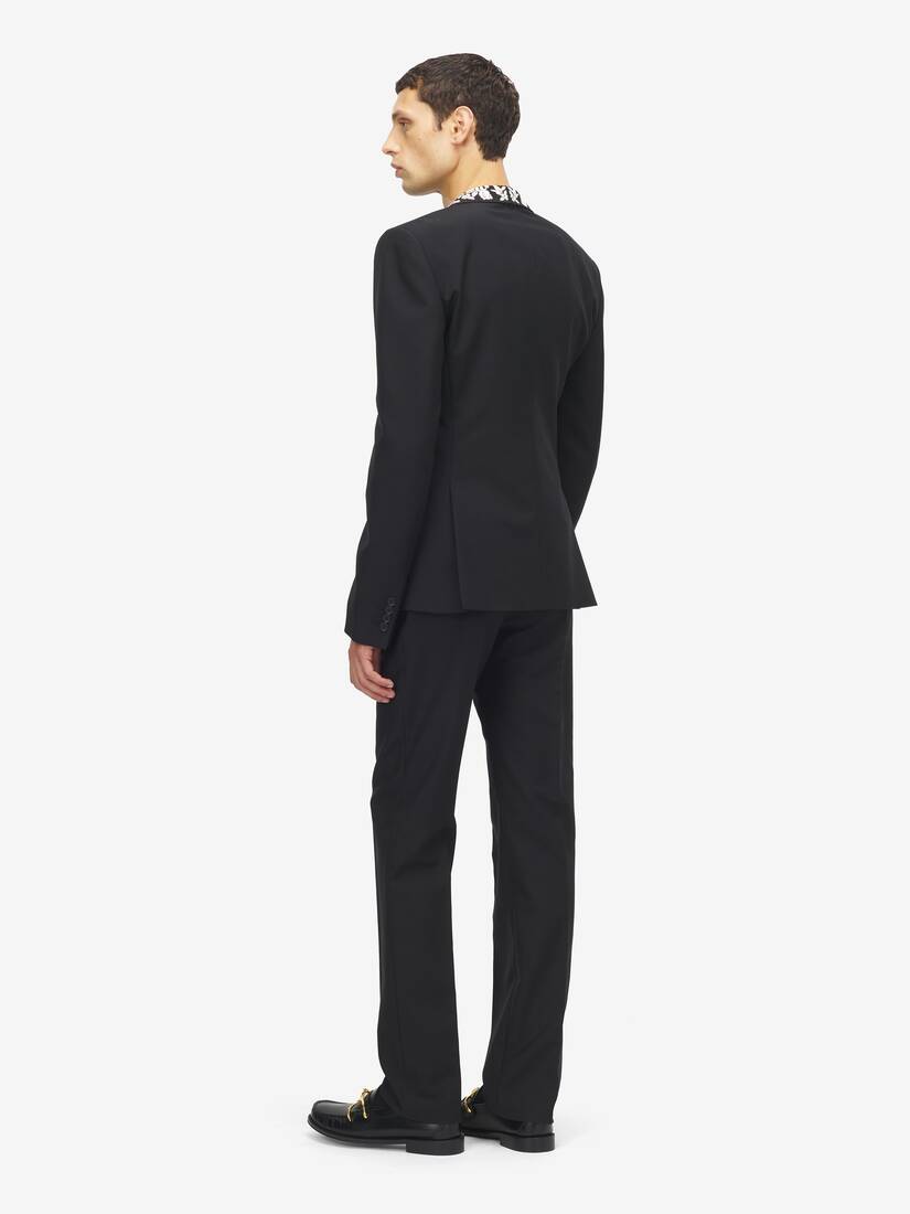 Alexander McQueen 花卉刺绣双排扣夹克