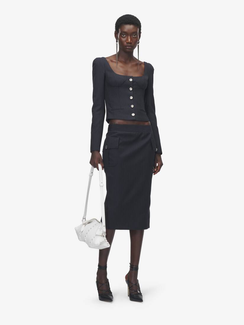 Alexander McQueen 细条纹铅笔裙