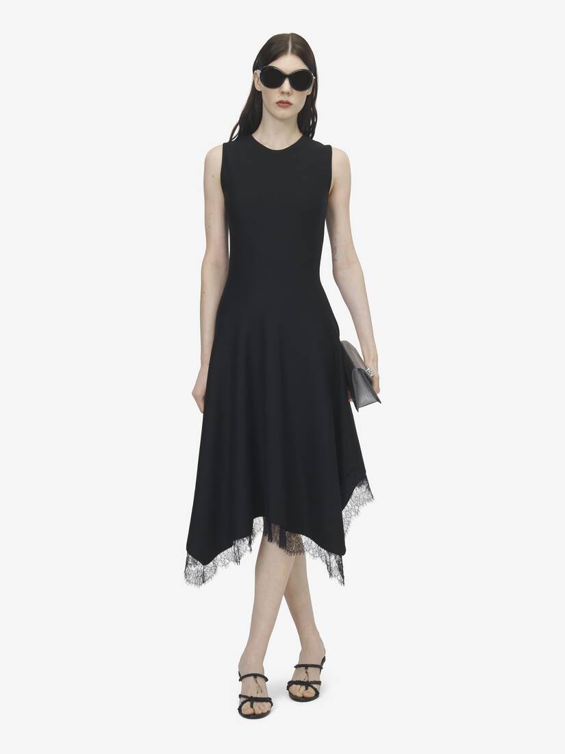 Alexander McQueen 蕾丝饰边A字连衣裙