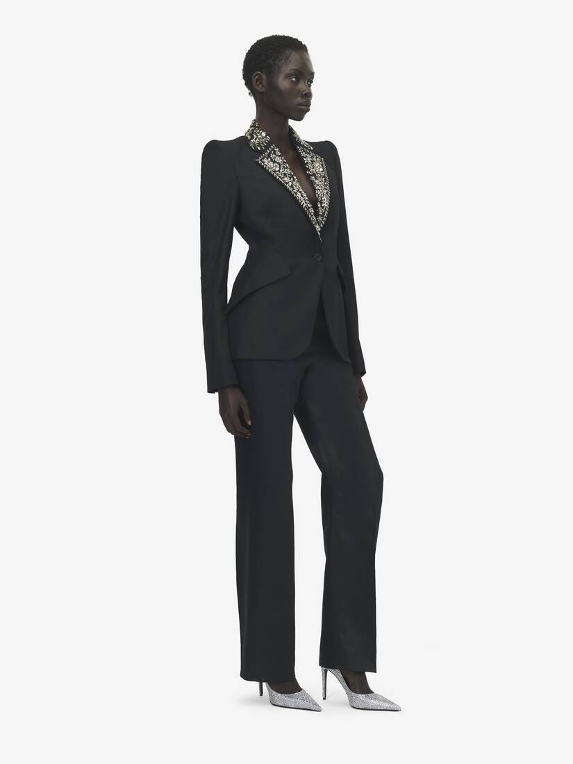 Alexander McQueen 刺绣翻领单排扣夹克