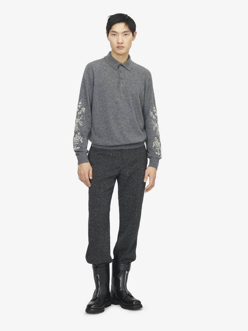 Alexander McQueen 花卉刺绣Polo衫
