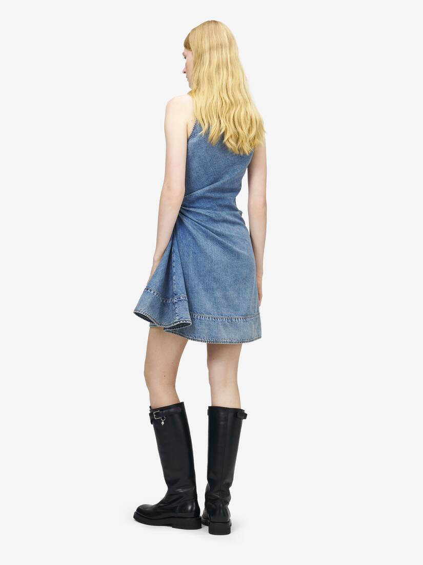 Alexander McQueen 牛仔布不对称迷你连衣裙