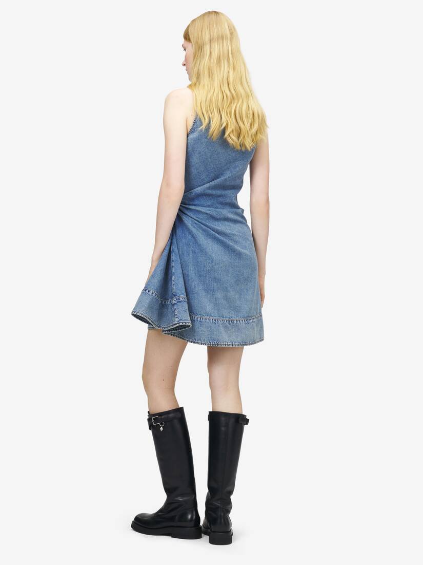Alexander McQueen 牛仔布不对称迷你连衣裙