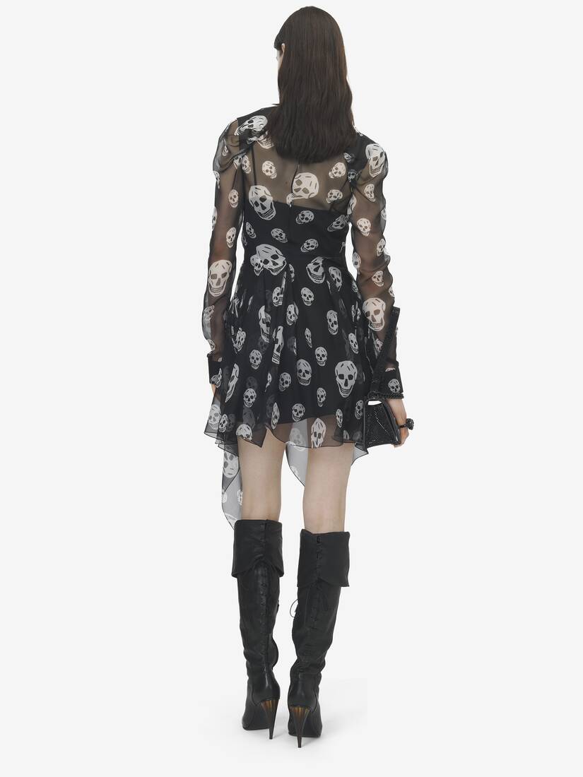 Alexander McQueen 桑蚕丝骷髅印花裹身连衣裙
