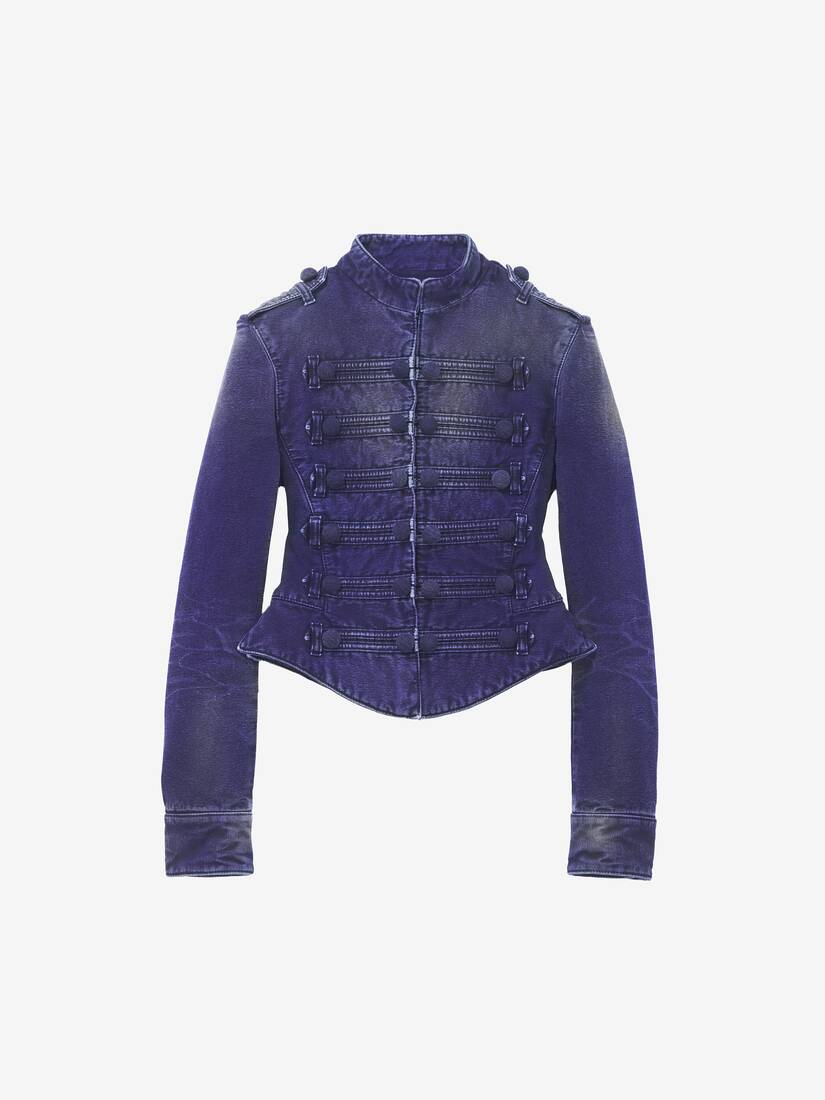 Alexander McQueen 制服风格牛仔夹克