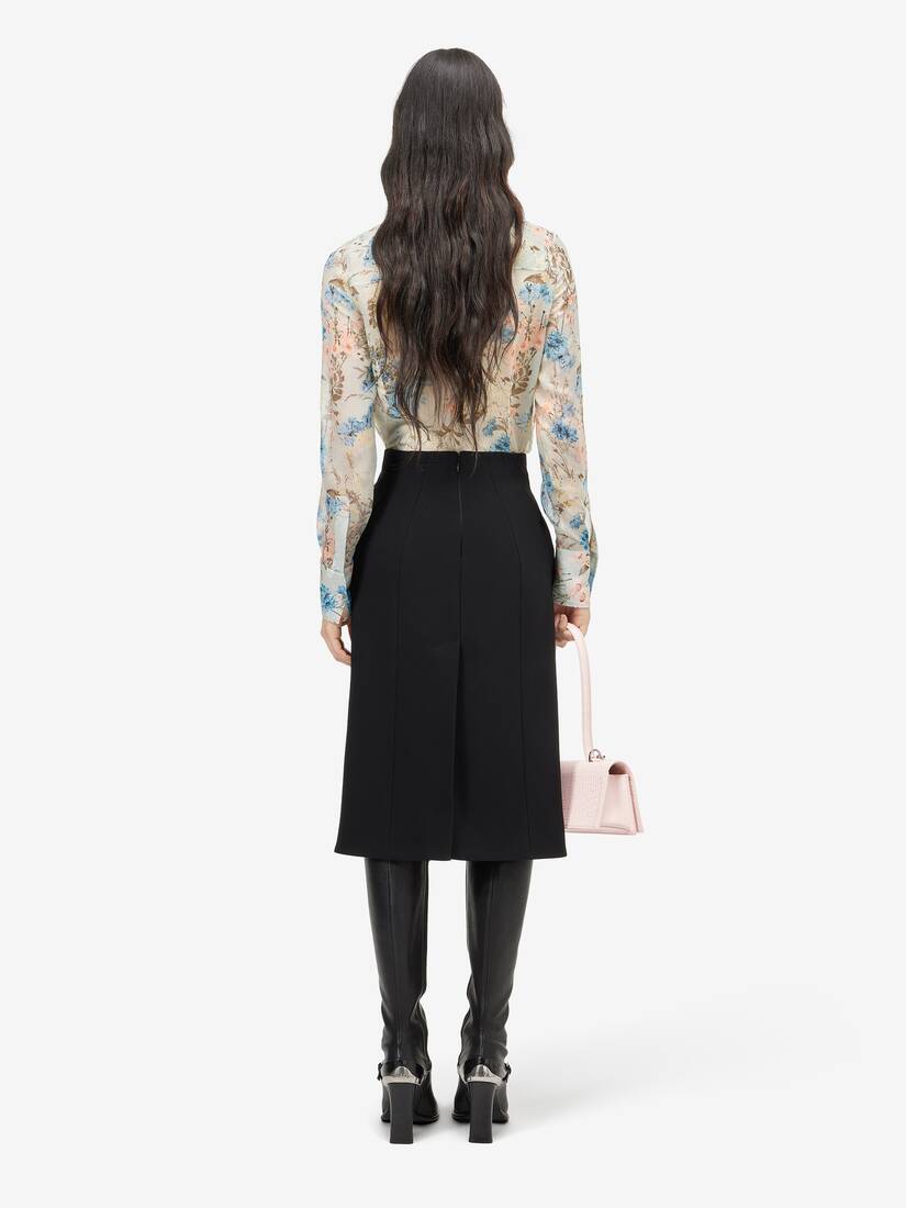 Alexander McQueen 壁纸花卉系带领衬衫