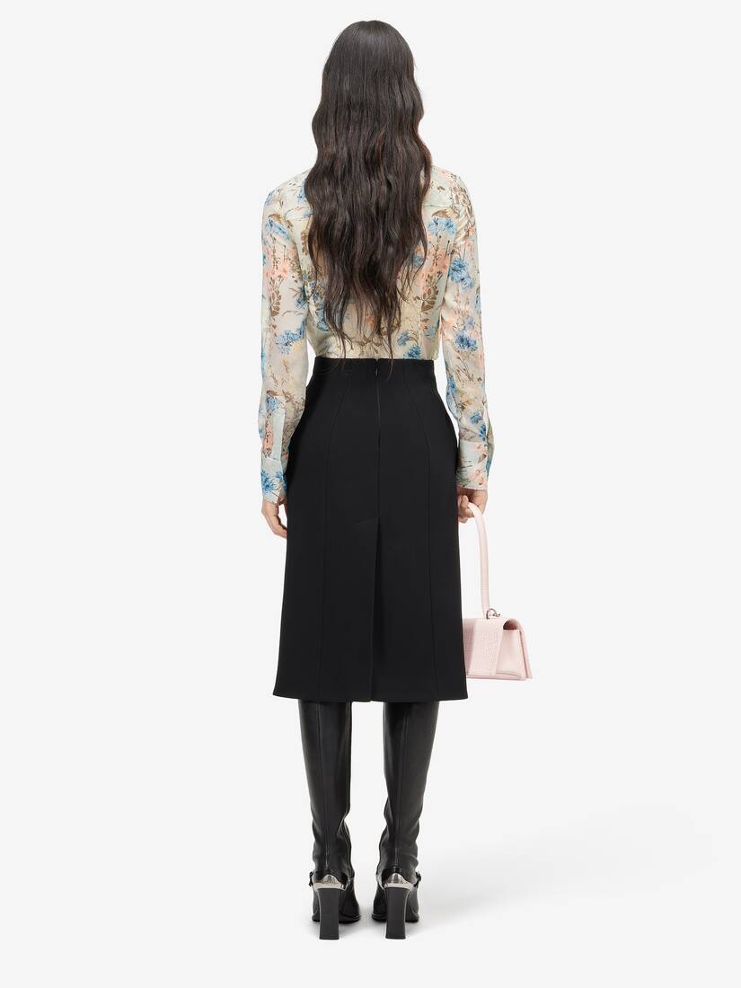 Alexander McQueen 壁纸花卉系带领衬衫