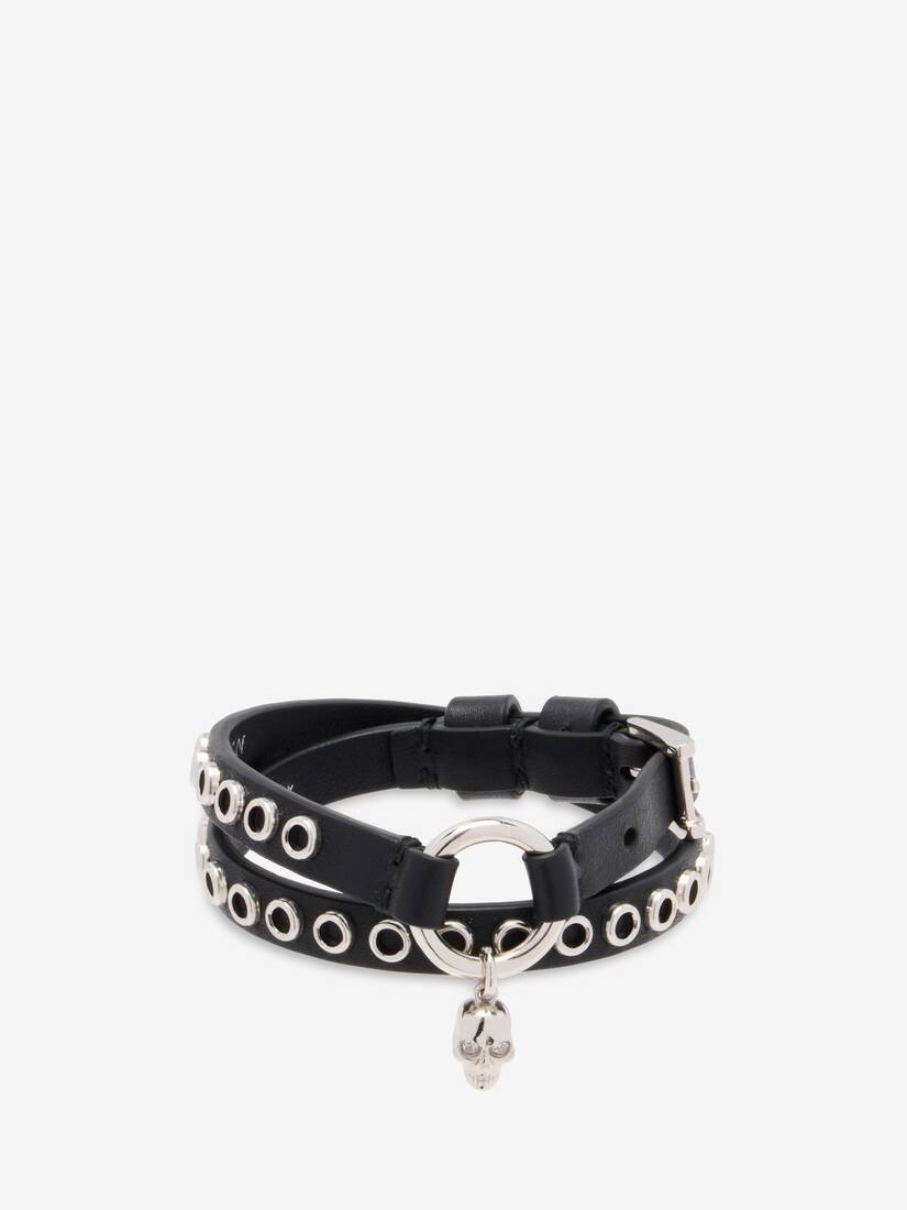 Alexander McQueen Skull饰环双圈手镯
