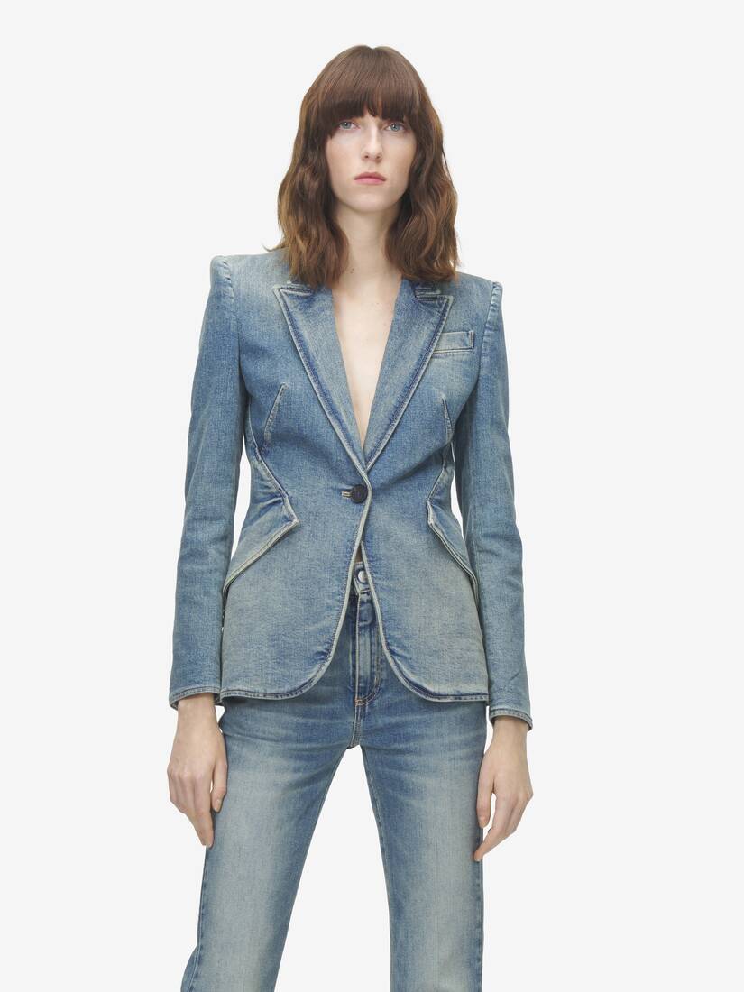 Alexander McQueen 弹力牛仔夹克