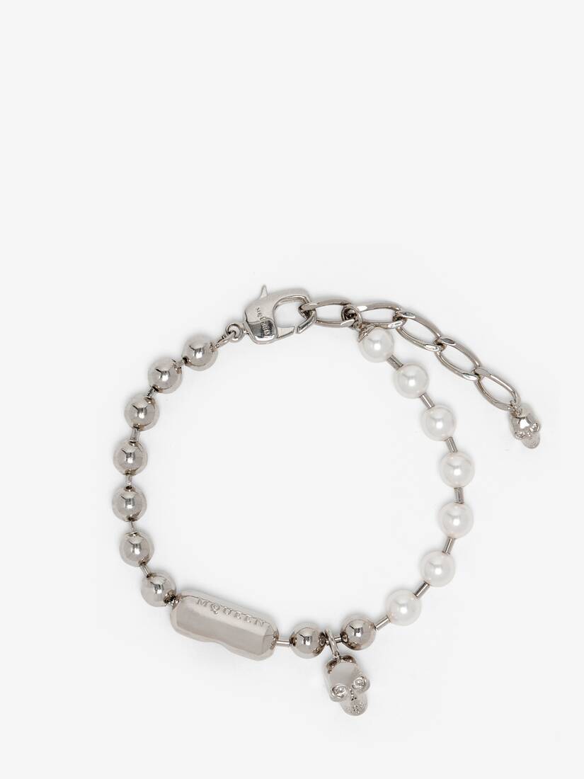 Alexander McQueen Skull & Pearl手链