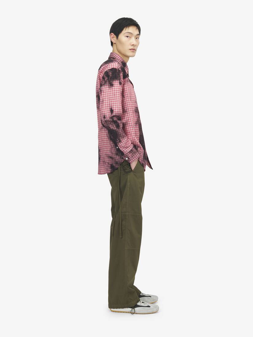 Alexander McQueen 法兰绒格纹扎染衬衫