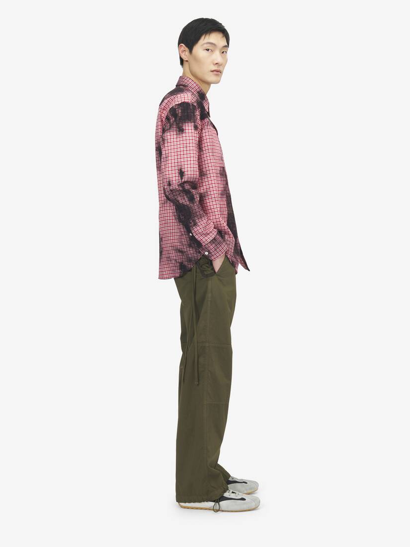 Alexander McQueen 法兰绒格纹扎染衬衫