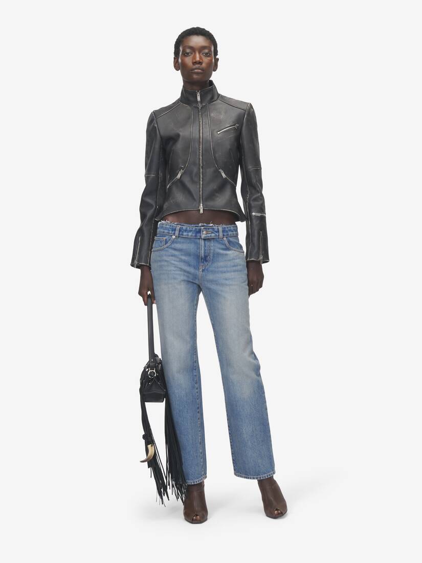 Alexander McQueen 解构腰线牛仔裤