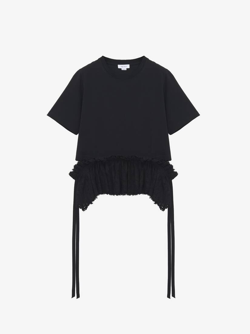 Alexander McQueen 蕾丝腰饰裙摆T恤