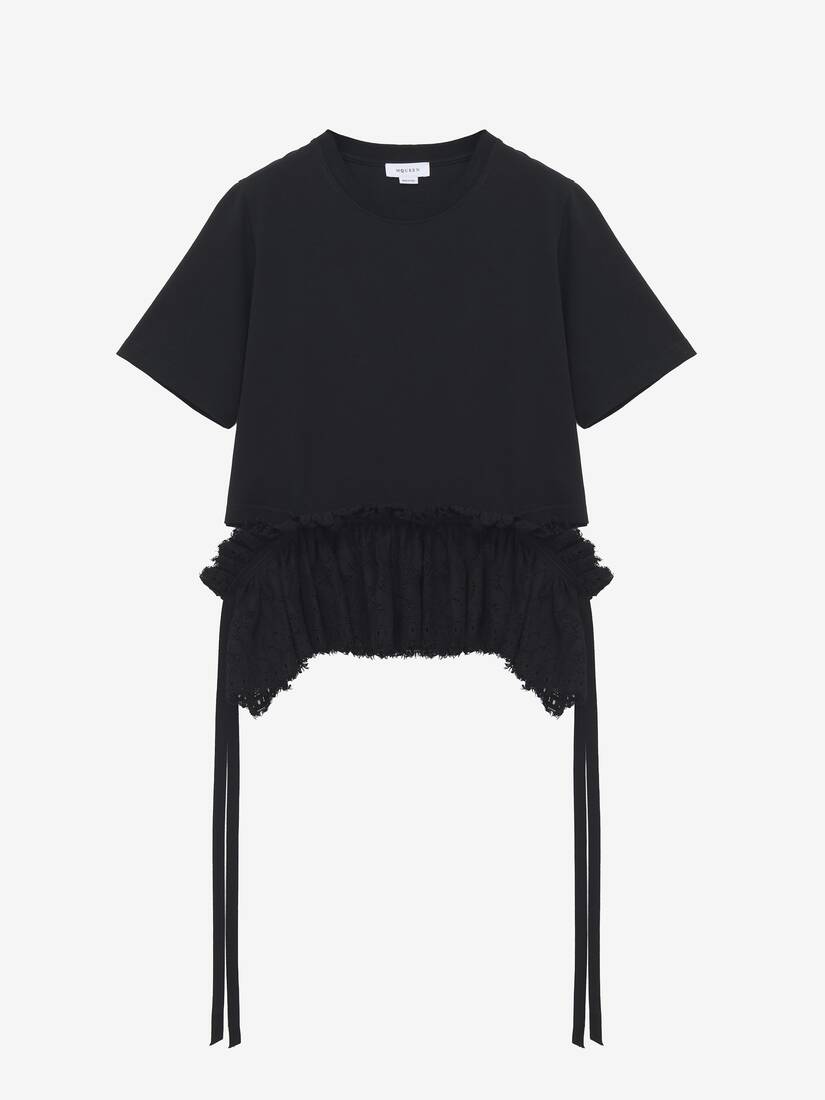 Alexander McQueen 蕾丝腰饰裙摆T恤