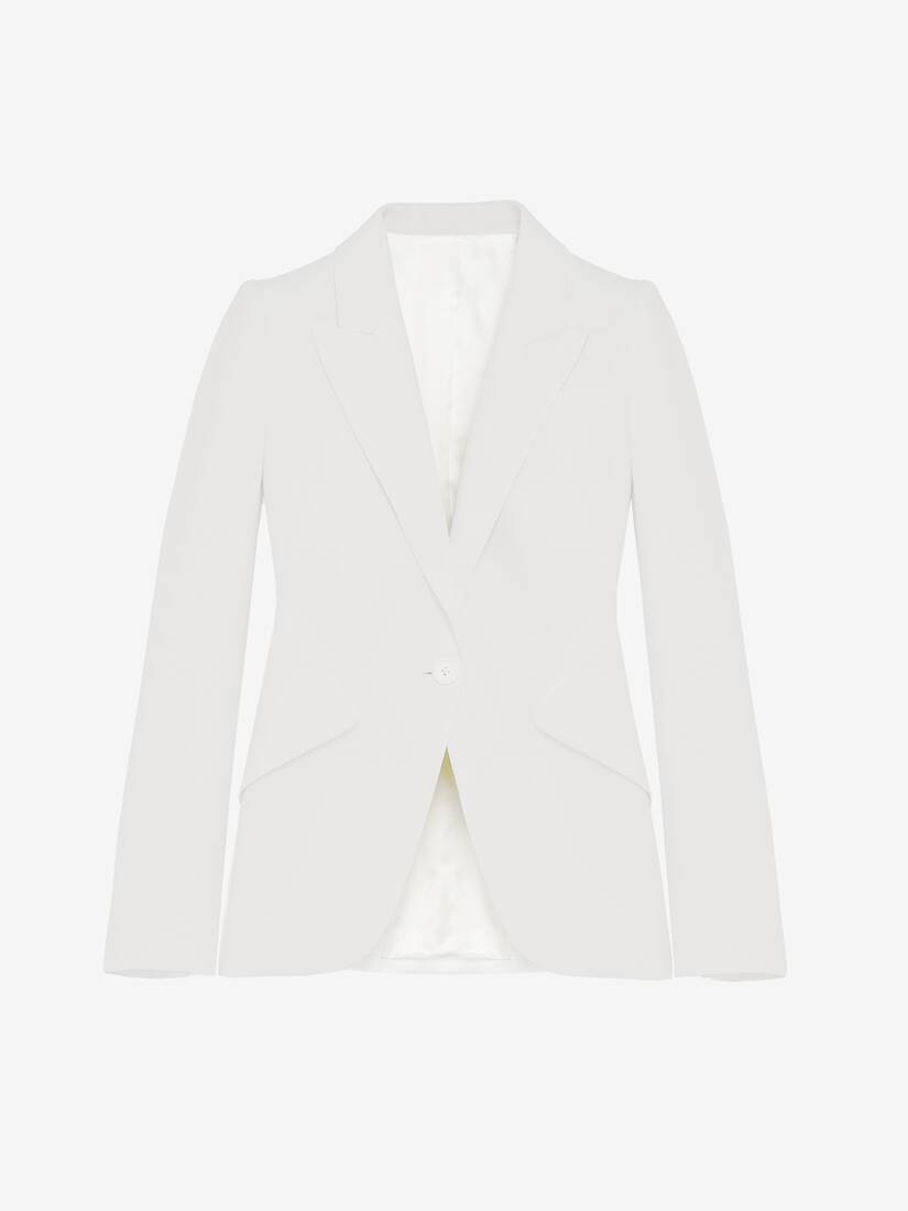 Alexander McQueen 高垫肩树叶绉绸夹克