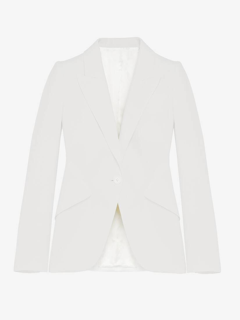 Alexander McQueen 高垫肩树叶绉绸夹克