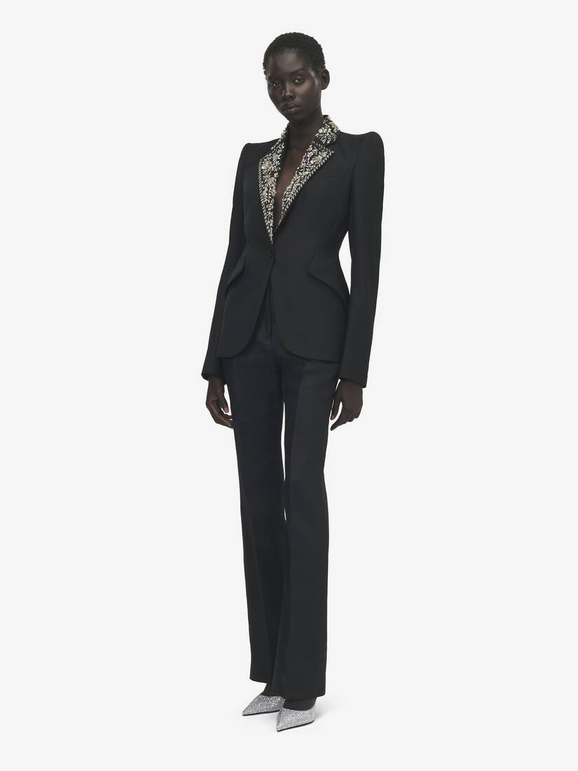 Alexander McQueen 刺绣翻领单排扣夹克