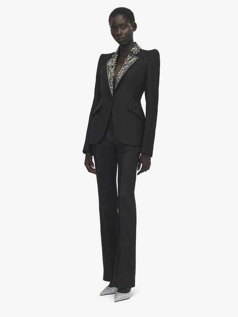 Alexander McQueen 刺绣翻领单排扣夹克