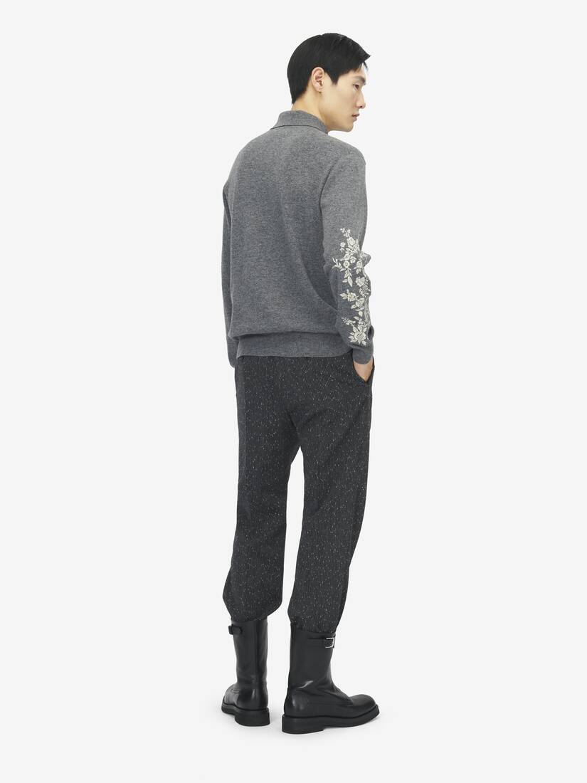 Alexander McQueen 花卉刺绣Polo衫