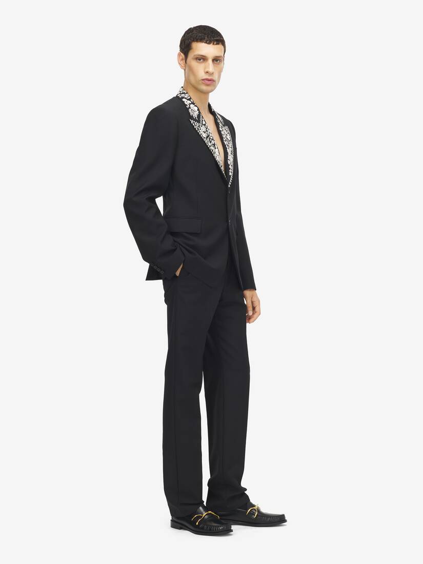Alexander McQueen 花卉刺绣双排扣夹克