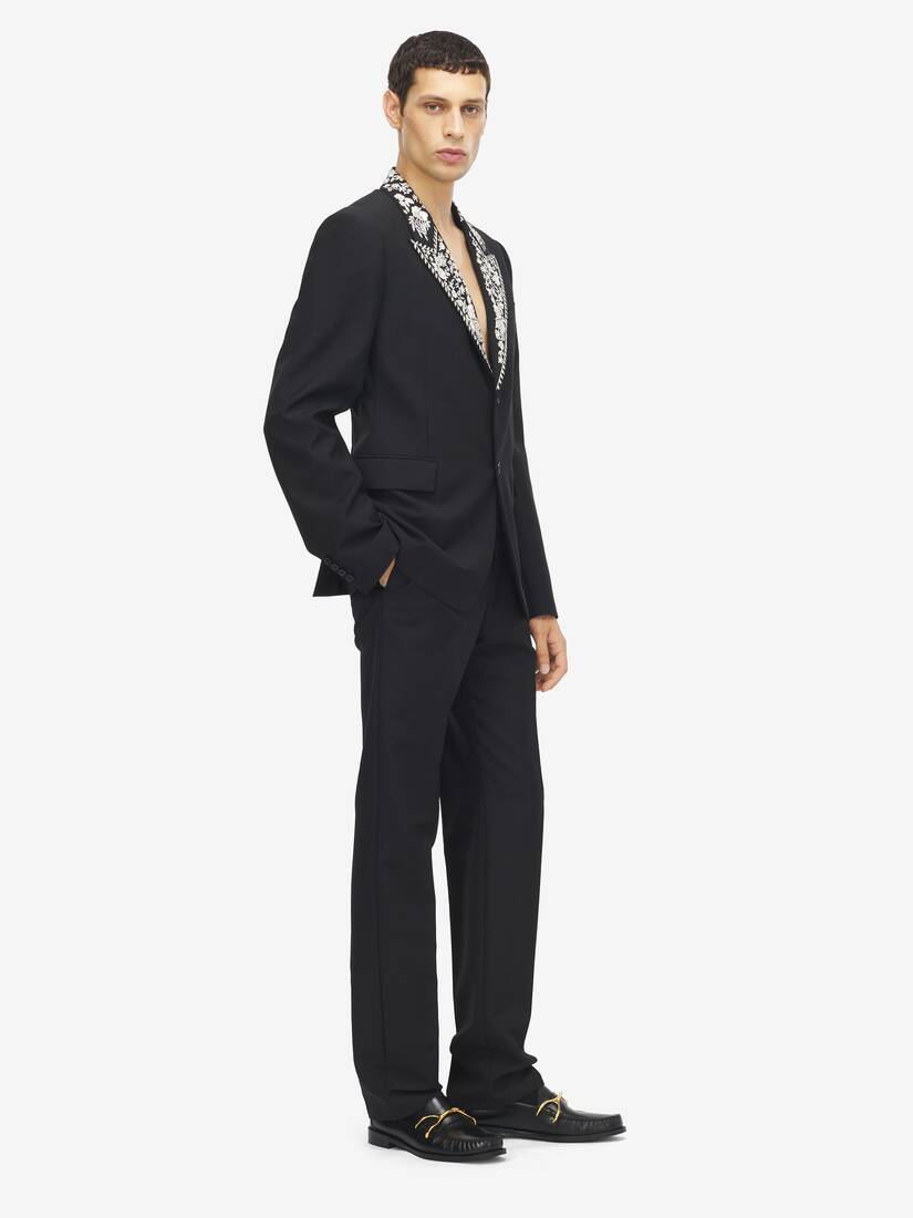 Alexander McQueen 花卉刺绣双排扣夹克