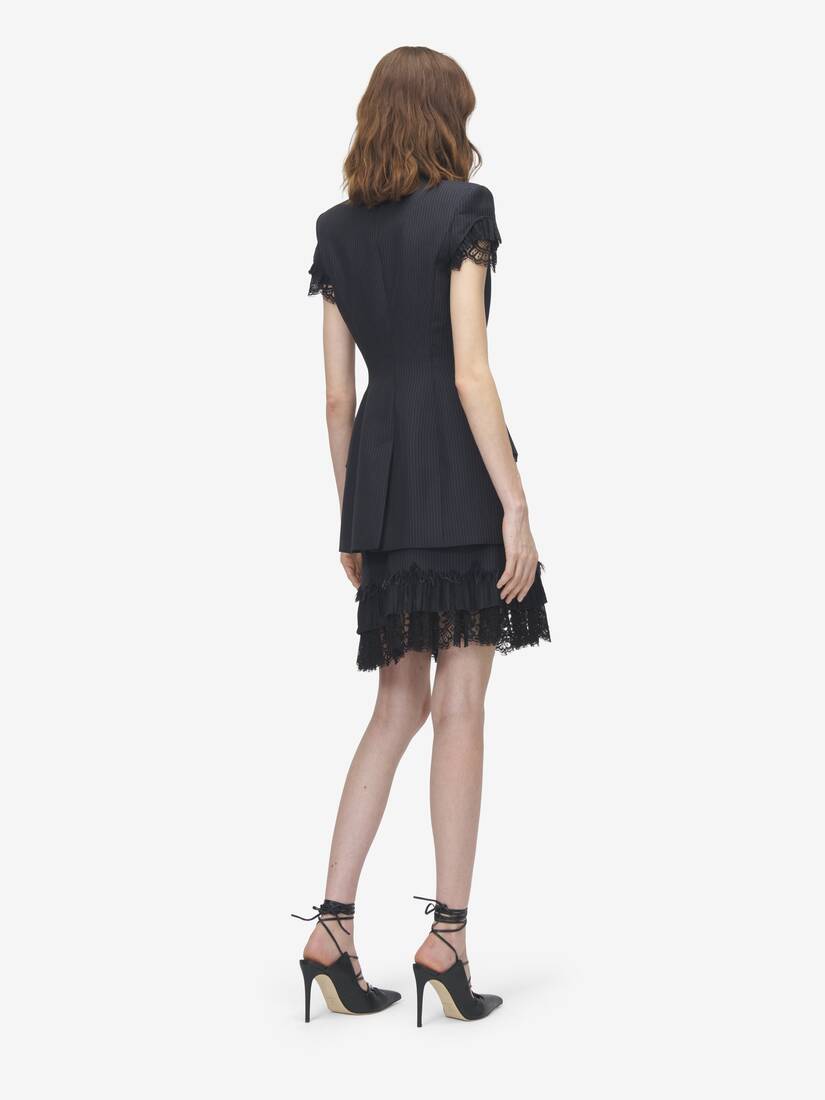 Alexander McQueen 细条纹裹身迷你裙