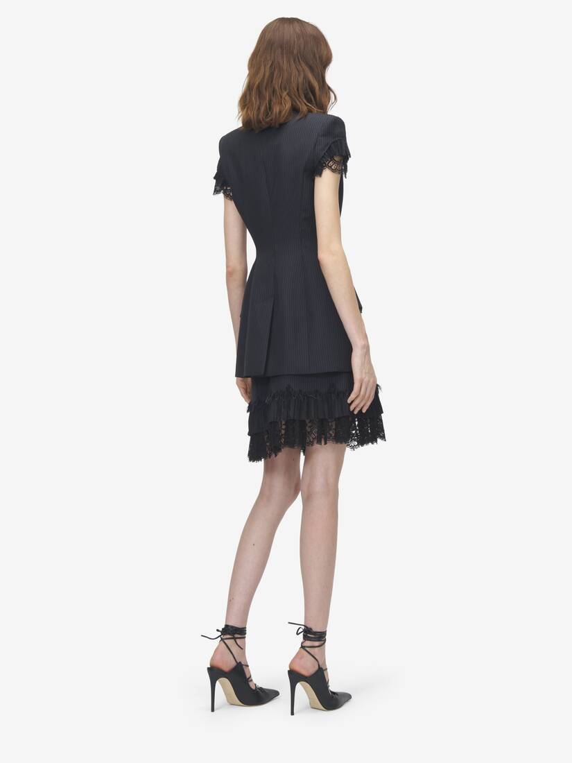 Alexander McQueen 细条纹裹身迷你裙