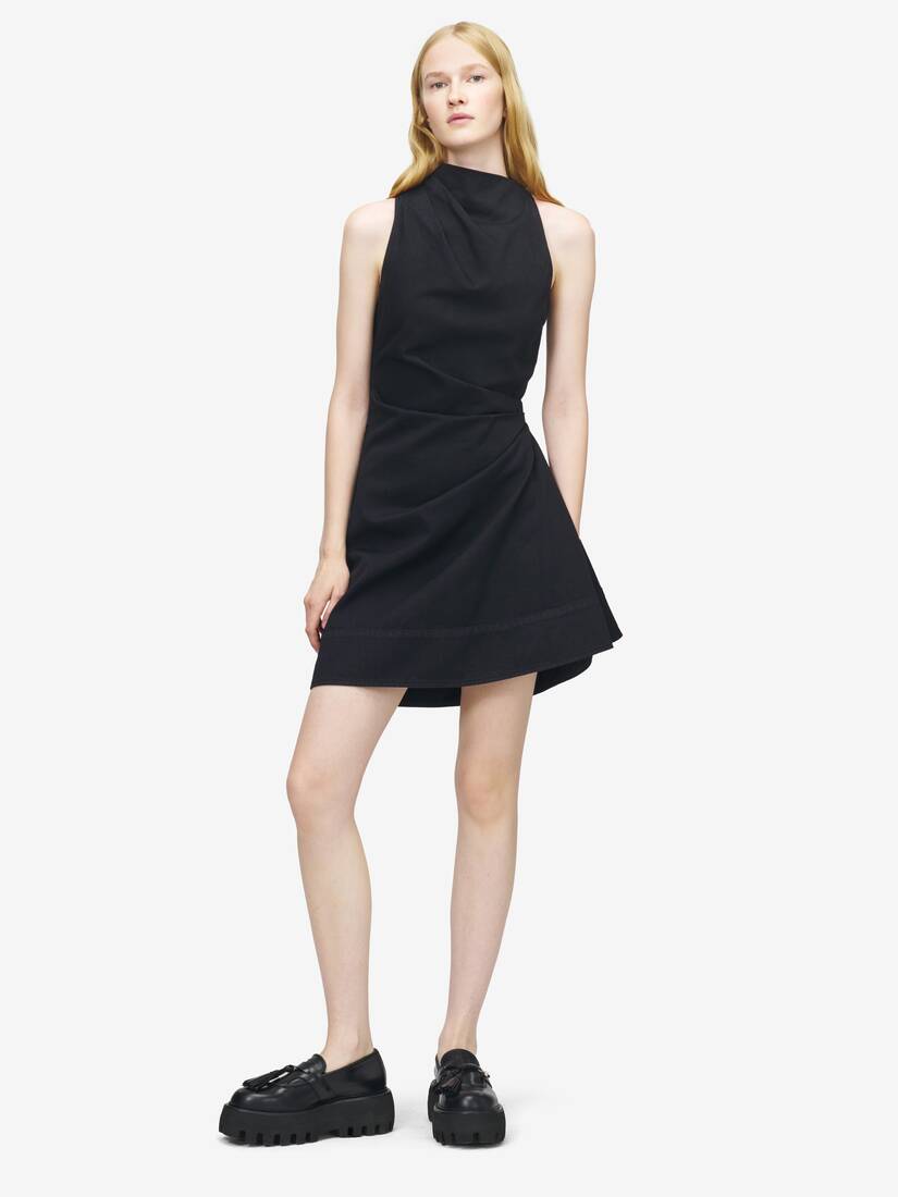 Alexander McQueen 牛仔布不对称迷你连衣裙