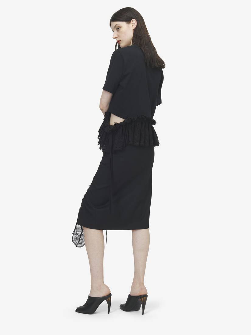 Alexander McQueen 束腰系带裁片铅笔裙