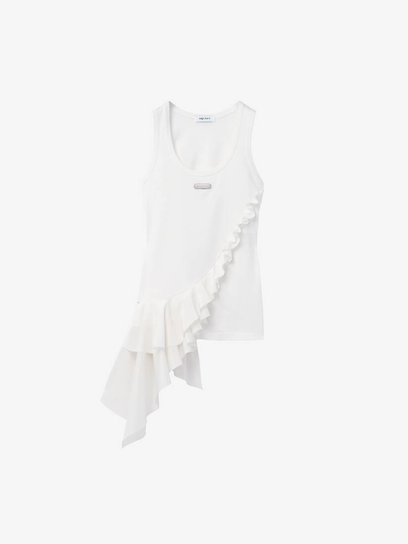 Alexander McQueen 不对称荷叶边运动背心