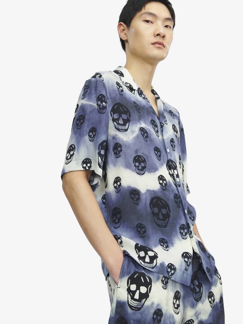 Alexander McQueen 扎染Skull夏威夷衬衫