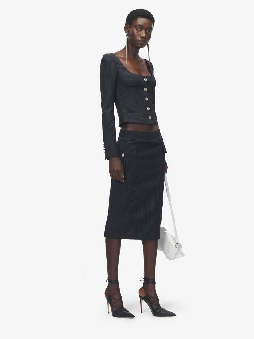 Alexander McQueen 细条纹铅笔裙