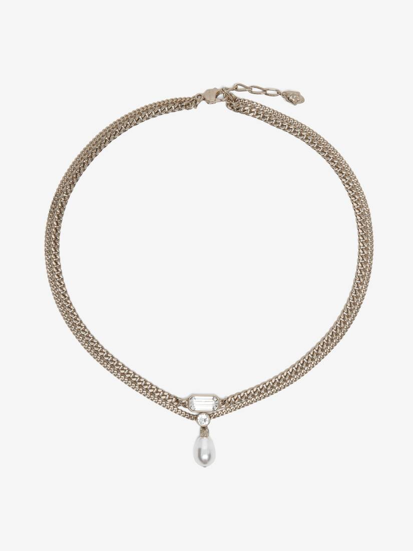 Alexander McQueen Skull & Crystal项链