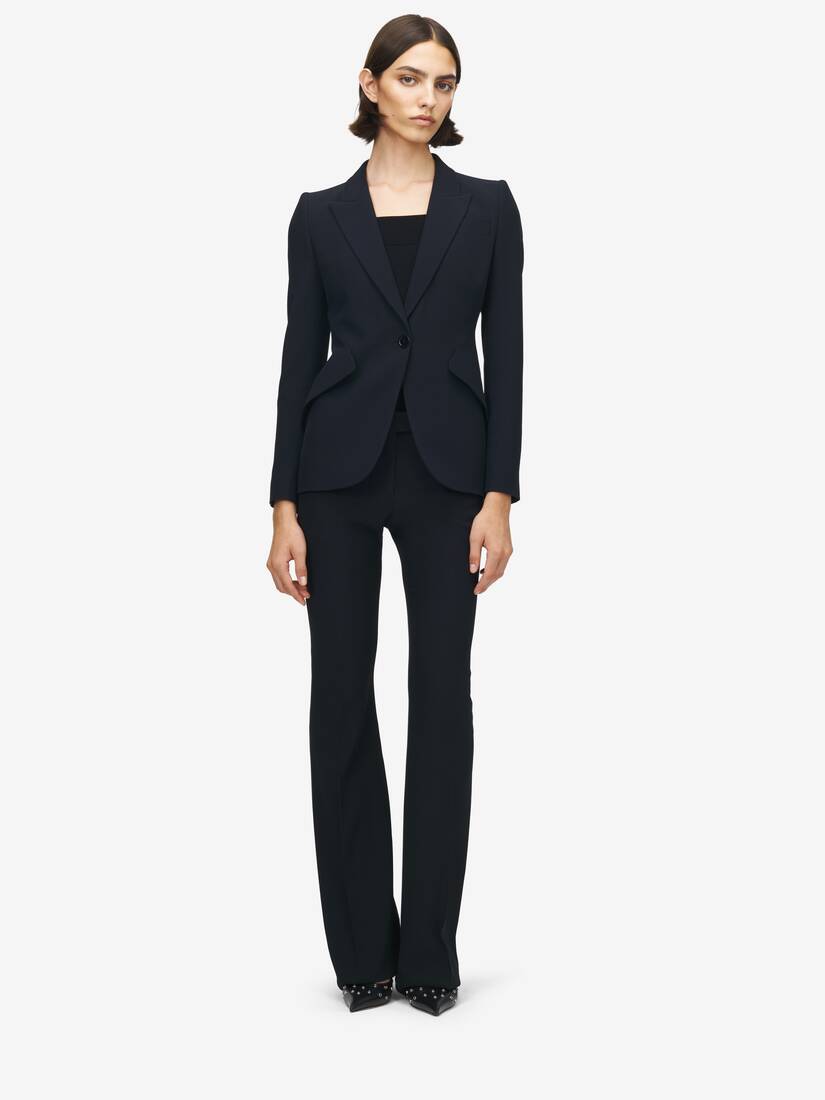 Alexander McQueen 高垫肩树叶绉绸夹克
