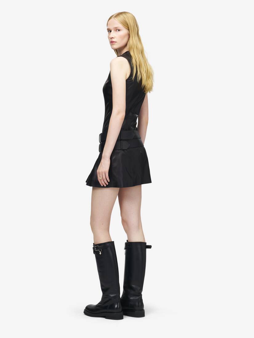 Alexander McQueen 皮革双腰带迷你连衣裙