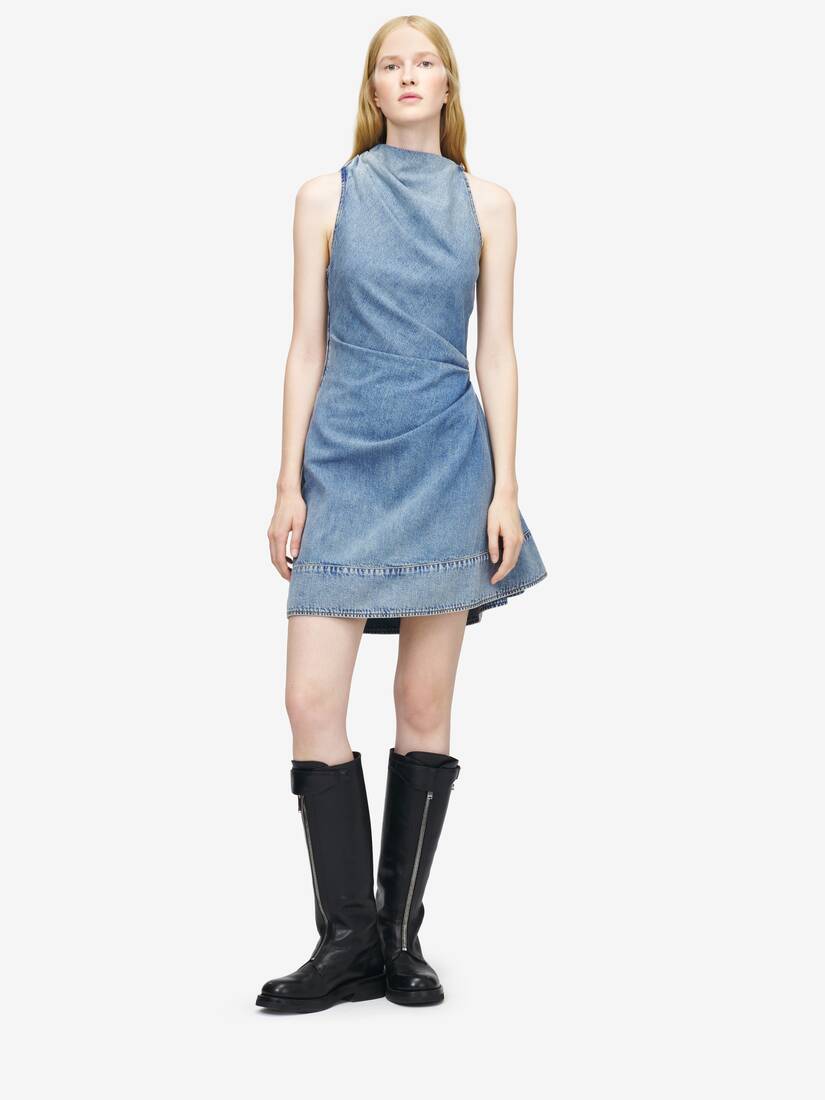Alexander McQueen 牛仔布不对称迷你连衣裙
