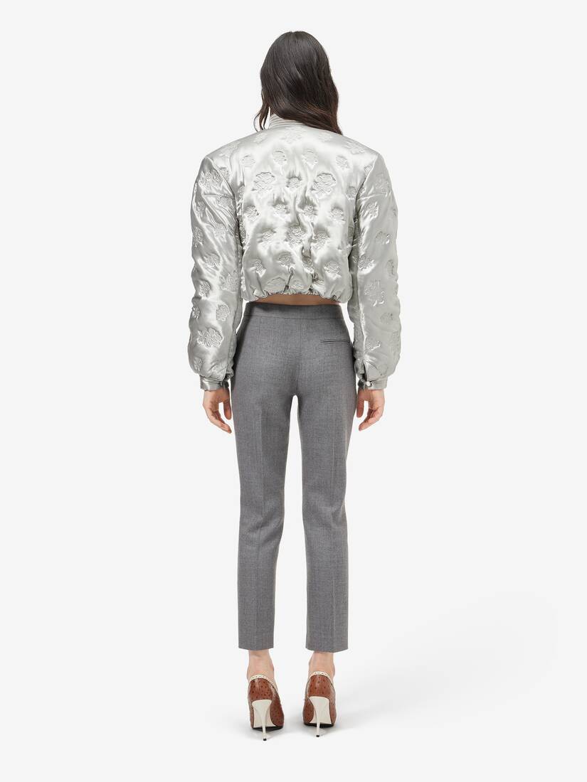 Alexander McQueen 羊毛细条纹烟管裤